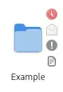 Screenshot of a single folder icon with emblems from the current Nautilus version