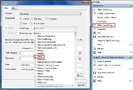 Filter Current Log... > Filter > Event sources > check 'Wininit'
