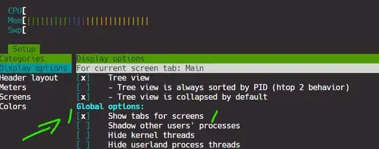 Activation of tabs in Setup page Activation of tabs in Setup page