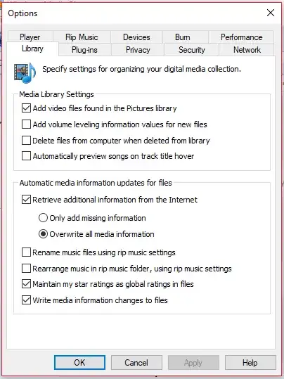 write media information changes to files