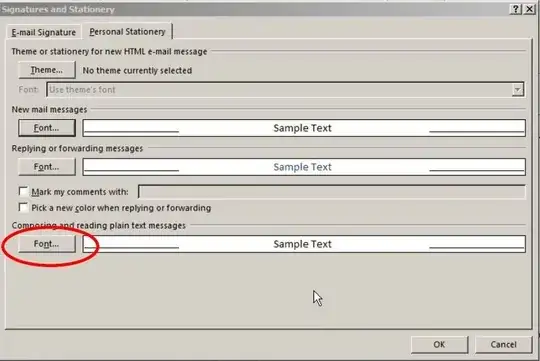 Font setting for plain-text messages.
