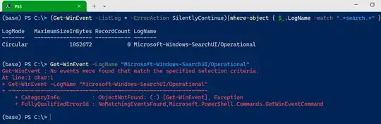 Event log terminal view