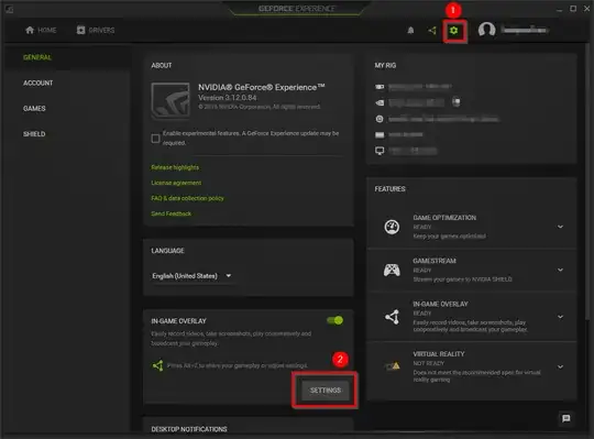 Open GeForce Experience settings