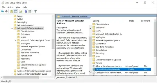disable Windows Defender