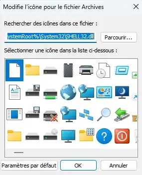 Screenshot of folder icon customization
