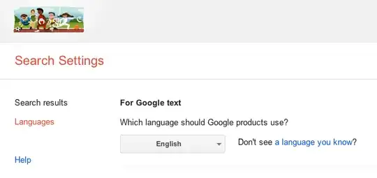 Setting language for Google services, through Search Settings