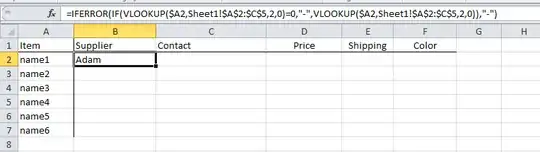 VLookup Supplier in Table 1