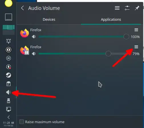 audio configuration in KDE