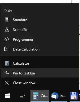 screenshot of the calculator app