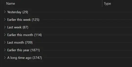 Screenshot of File Explorer after grouping