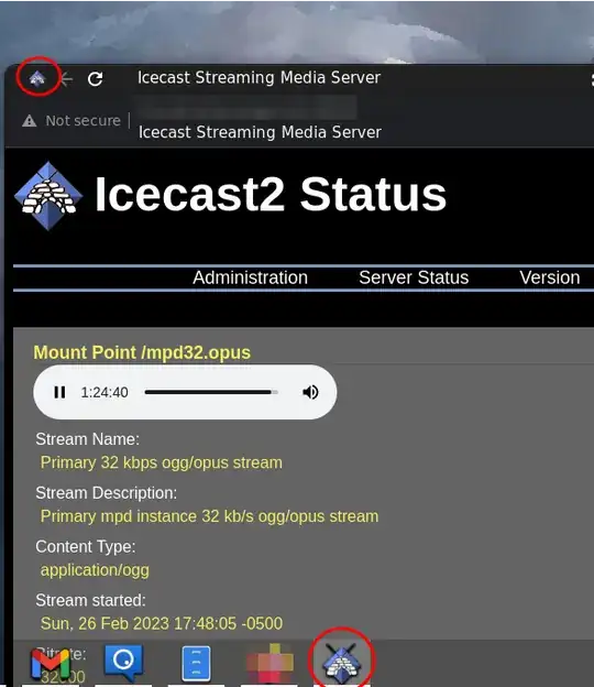 Working favicons on Chrome Icecast SSB