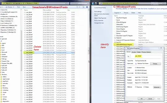 remove problem fonts via UNC path