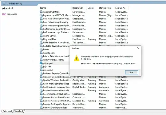 Error when starting the service