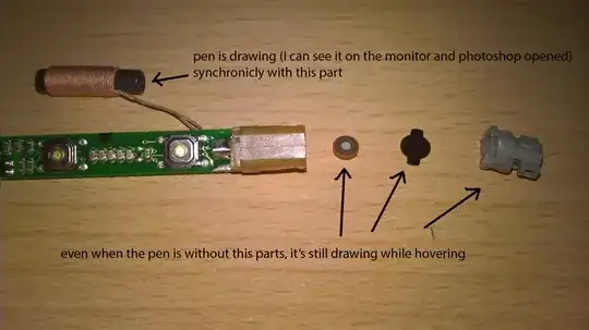 pen without plastic part, black pad and disk