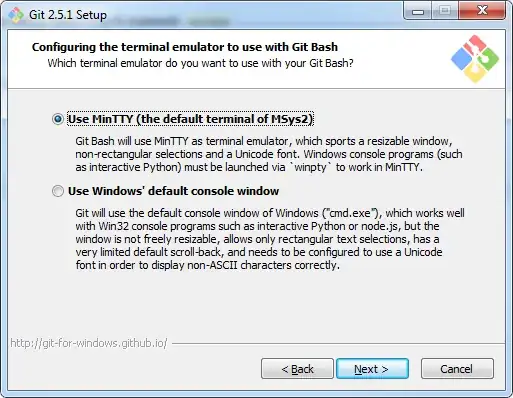 "Windows console programs (such as interactive Python) must be launched via <code>winpty</code> to work in MinTTY`
