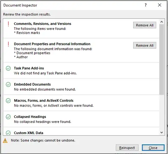 Document Inspector results