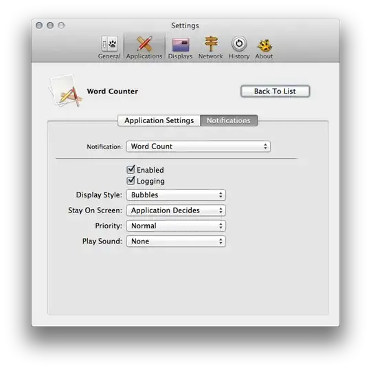 Screenshot of application preferences