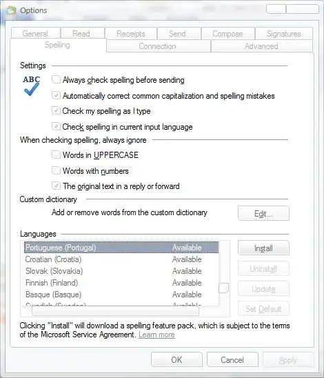 Installing new languages