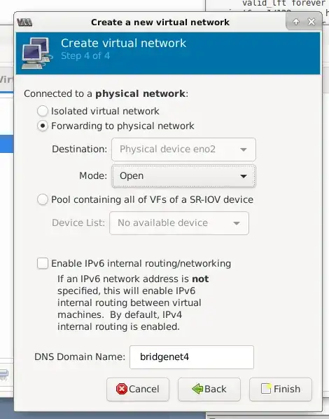 libvirt virt-manager open network