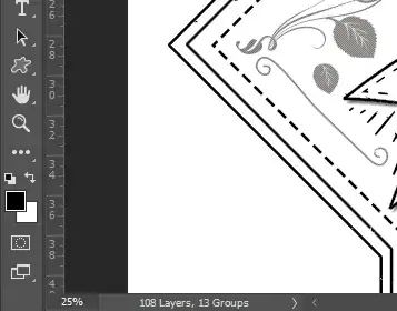 The status bar reads: 108 layers, 18 groups