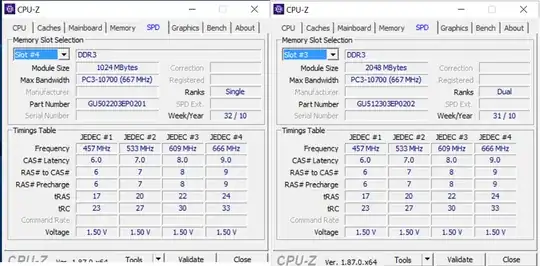 Current Config SPD Tab Slot 4 and 4