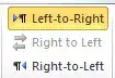 MS Word Language direction buttons