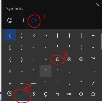 Screenshot showing selected section and sub-section