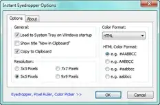 Instant Eyedropper options panel