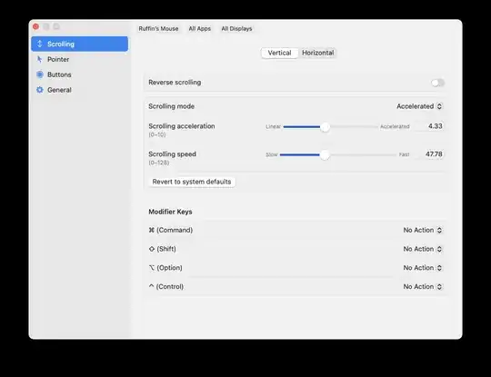 picture of the Scrolling pane's UI in LinearMouse