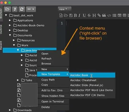 screenshot of context-menu in file-browser pane to create from template
