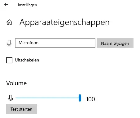 Device properties dialog