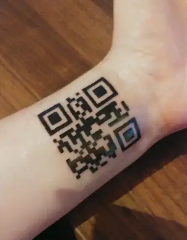 photo of qr code tattoo