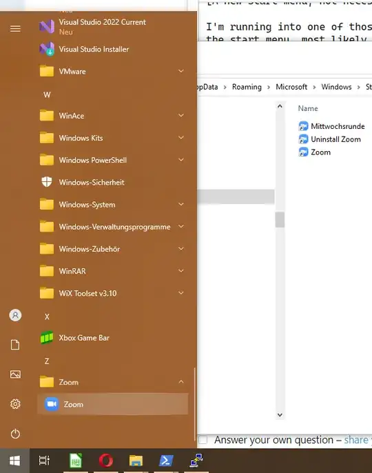 Screenshot start menu