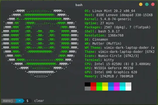 terminal before "clear" command