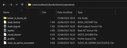 Screenshot of Windows Explorer showing $Home folder