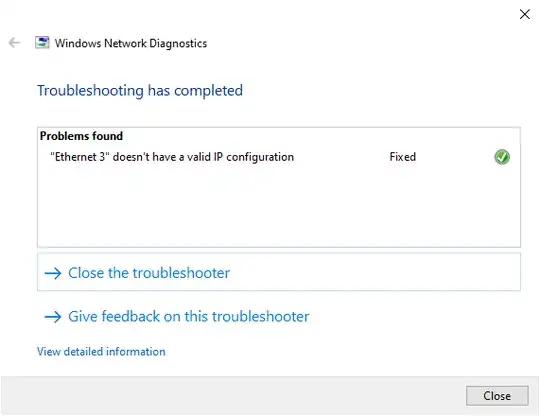Issue with internet adapter