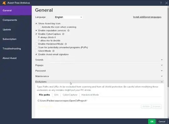 Avast general settings