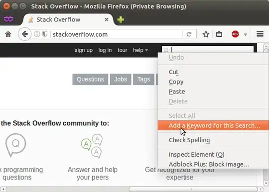Right click on the search bar