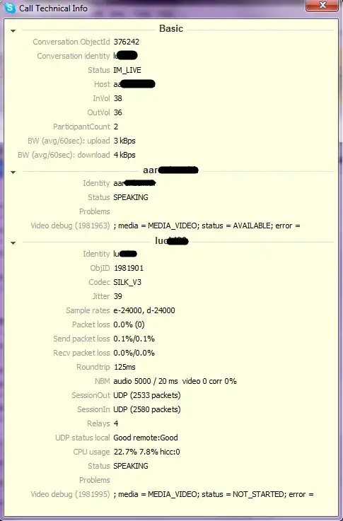skype technical call info