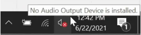 no audio output device is installed