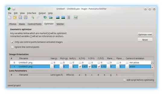 Hugin expert interface » Optimizer tab