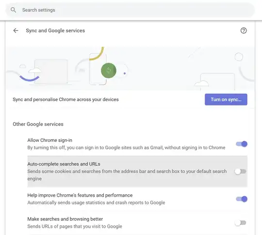 Disabling the "Auto-complete searches and URLs" option