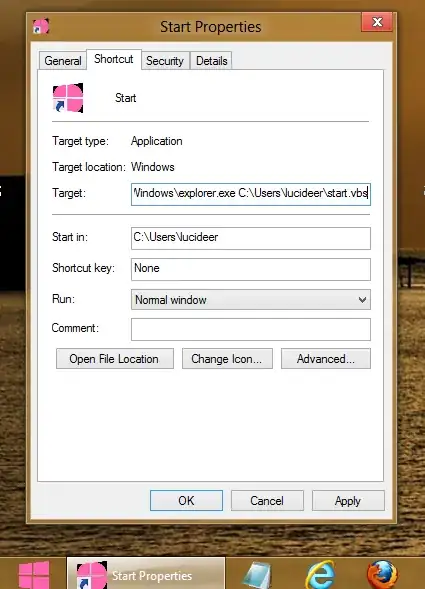 VBS Shortcut properties