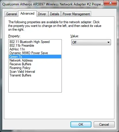 My WiFi adapter in the laptop