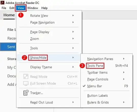 Menu Bar - Tools Pane