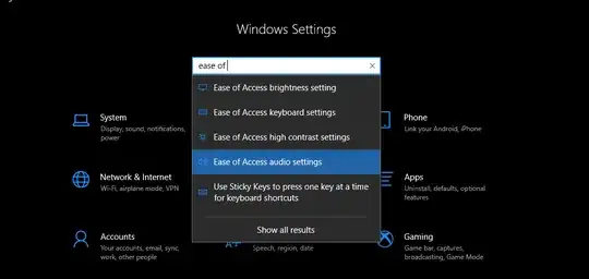 ease of access audio windows settings