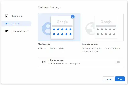 Chrome Customize This Page