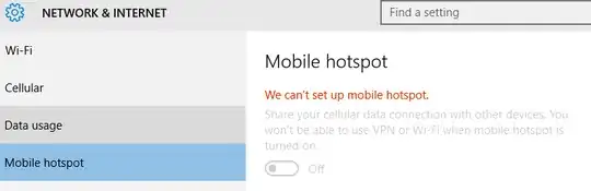 Error in Windows10 settings dialog