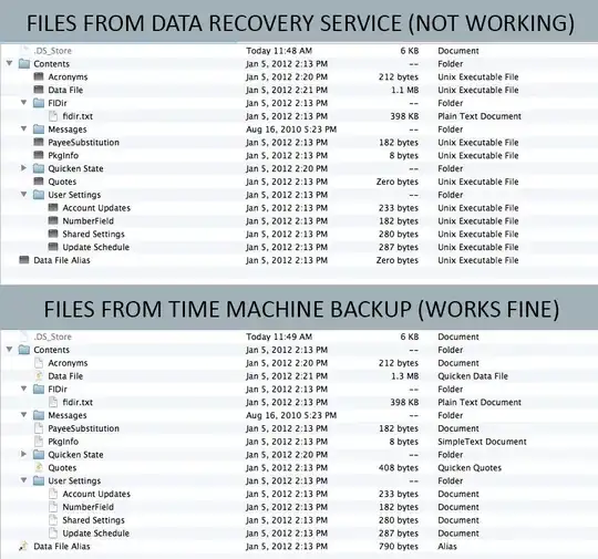Finder windows comparing files