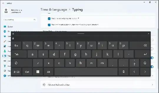 Touch keyboard